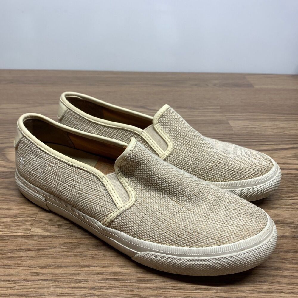 FRYE Women's Of White Gia Canvas‎ Slip On Sneakers Shoes Size 8.5
